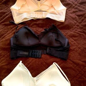 new set of three bralettes with low scoop back.
